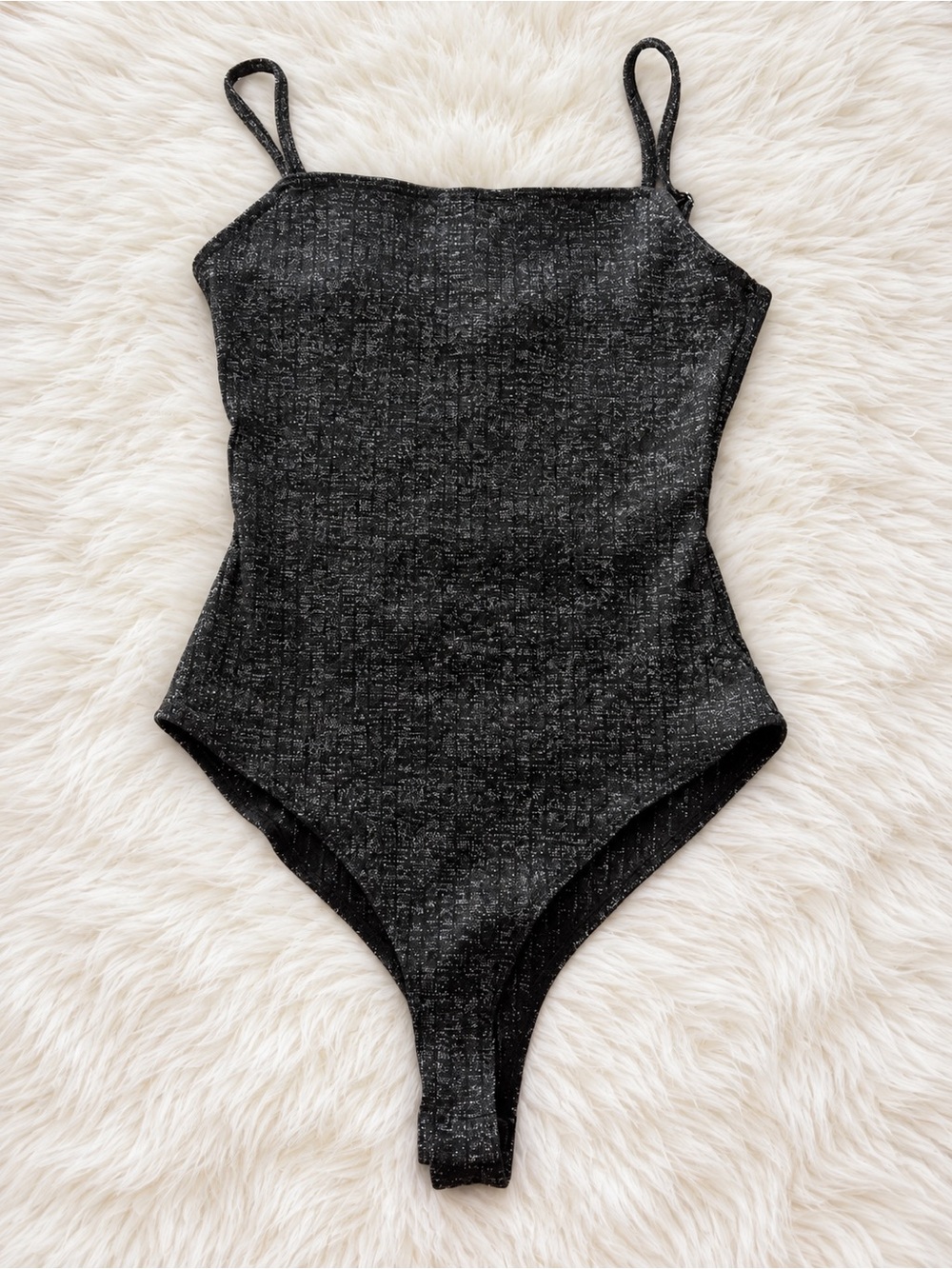 Forever 21 Black Sparkle Ribbed Top